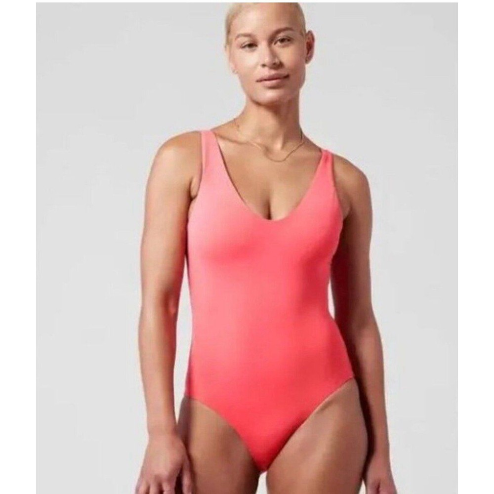 Athleta Coral Pink One-Piece Swimsuit Size L NWT